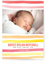 watercolor stripes Birth Announcements