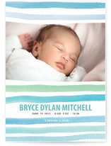 watercolor stripes Birth Announcements