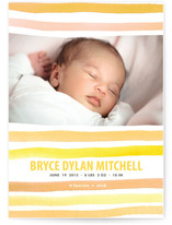 watercolor stripes Birth Announcements