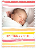 watercolor stripes Birth Announcements
