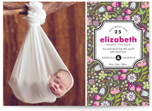 Patterned Label Birth Announcements