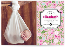 Patterned Label Birth Announcements