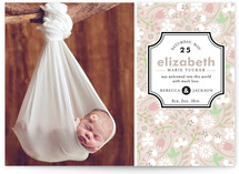 Patterned Label Birth Announcements
