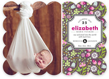 Patterned Label Birth Announcements