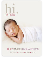 Subtle Ruby Birth Announcements