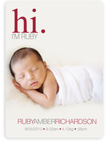 Subtle Ruby Birth Announcements