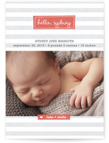 Striped Hello Birth Announcements