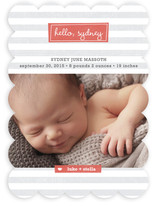 Striped Hello Birth Announcements