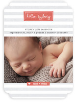Striped Hello Birth Announcements