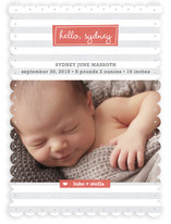 Striped Hello Birth Announcements