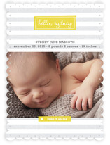 Striped Hello Birth Announcements