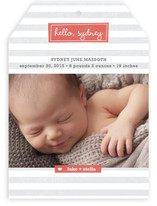 Striped Hello Birth Announcements