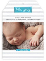 Striped Hello Birth Announcements