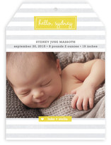 Striped Hello Birth Announcements