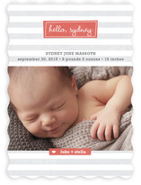 Striped Hello Birth Announcements