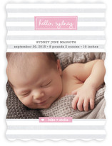Striped Hello Birth Announcements