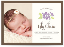Vintage Yellow Floral Birth Announcements