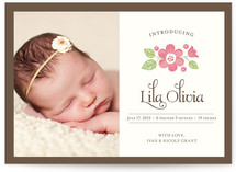 Vintage Yellow Floral Birth Announcements