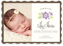 Vintage Yellow Floral Birth Announcements