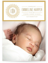 Sunburst Monogram Birth Announcements