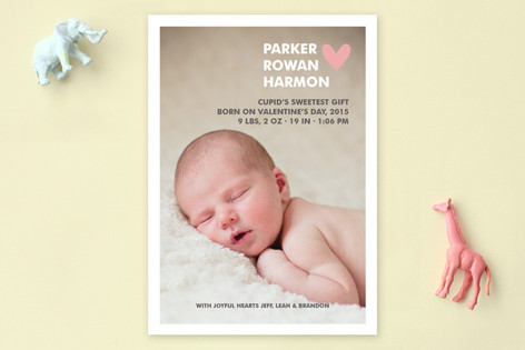 Simple Hearts Birth Announcements