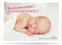 Paper Clipped Flags Birth Announcements