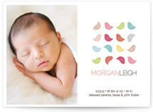 Colorful Birdies Birth Announcements