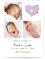 Coeur Pompom Birth Announcements