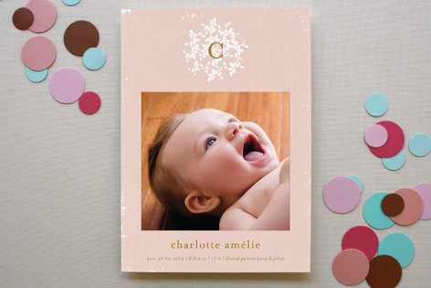 Vintage Monogram Birth Announcements