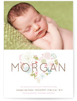 Floral Heart Birth Announcements