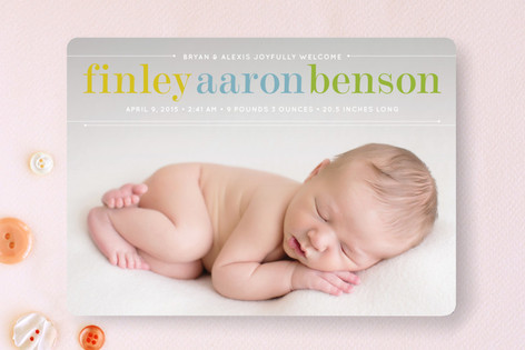 Classy Noah Birth Announcements