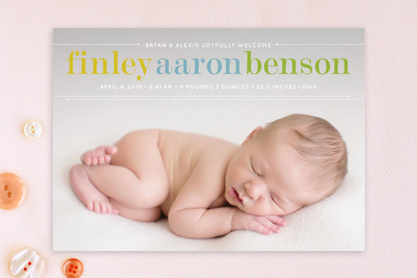Classy Noah Birth Announcements