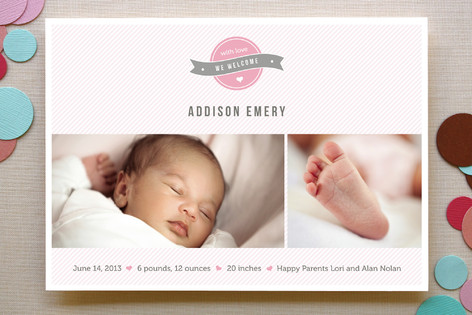 A Sweet Welcome Birth Announcements