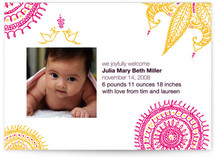 Joyful Lovebirds Birth Announcements