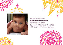 Joyful Lovebirds Birth Announcements, by Brisbois Designs