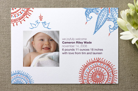 Joyful Lovebirds Birth Announcements