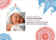 Joyful Lovebirds Birth Announcements, by Brisbois Designs