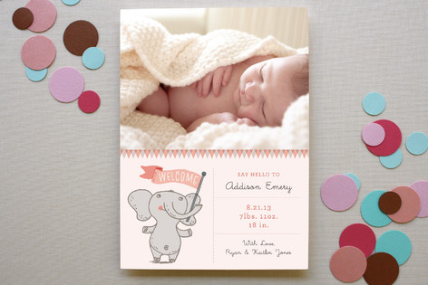 Welcome Elephant Birth Announcements