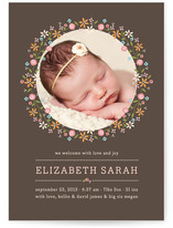 Sweet Floral Garland Birth Announcements