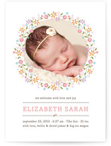 Sweet Floral Garland Birth Announcements