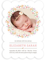 Sweet Floral Garland Birth Announcements