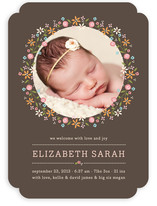 Sweet Floral Garland Birth Announcements