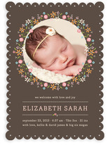 Sweet Floral Garland Birth Announcements
