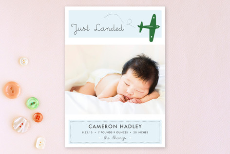 Fly By Baby Birth Announcements