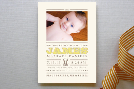 Wild West Baby Birth Announcements