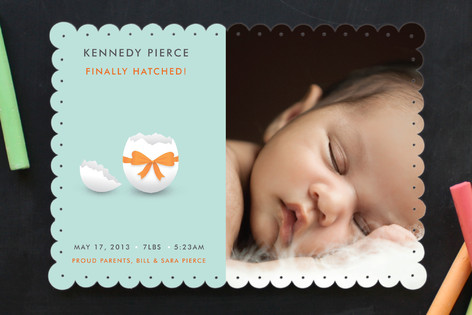 Hatched Egg Shell Baby Birth Announcements