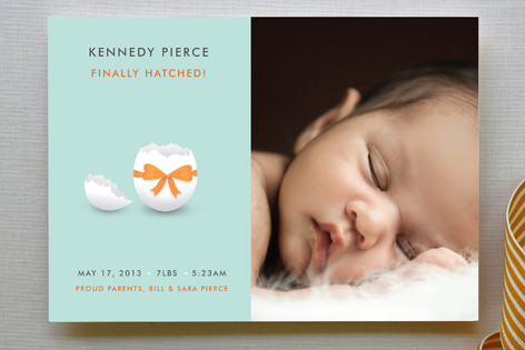 Hatched Egg Shell Baby Birth Announcements