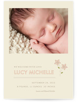 Embroidered Florals Birth Announcements
