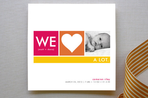 We Heart Baby Birth Announcements
