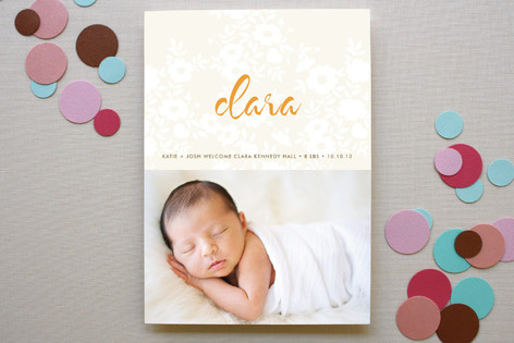 Vintage Eyelet Birth Announcements